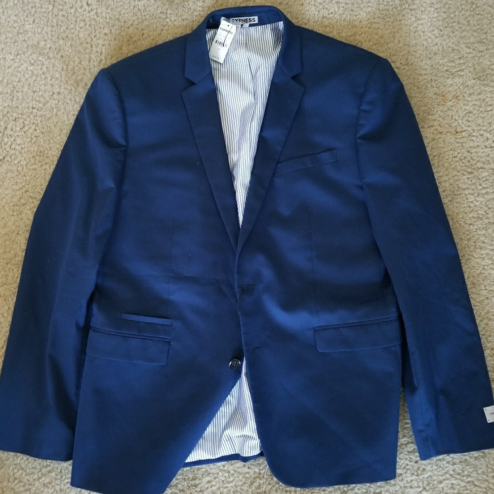 Express Photographer Blue Suit Jacket (Brand New)